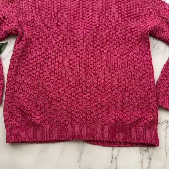 Rosanna Womens Vintage 90s Cardigan Sweater Size M Bright Pink Cable Knit Cotton - Picture 12 of 12